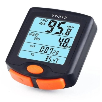 Bicycle Computer: Digital Speedometer, Odometer, Stopwatch, and Backlight LCD Display - Waterproof