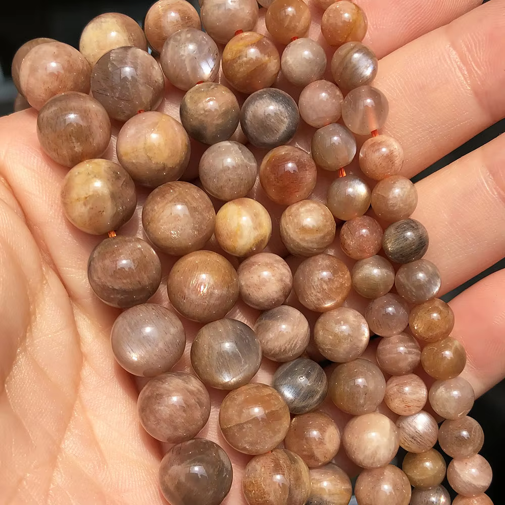 Gold Sunstone Loose Beads for Jewelry Making