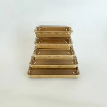 Paper sushi tray with lid