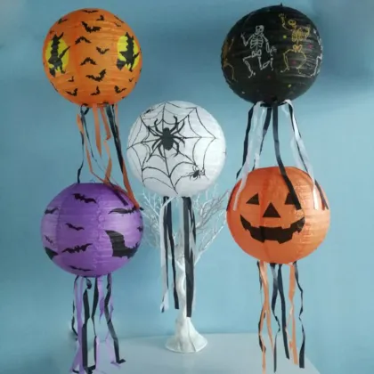 DIY Halloween Decorations: Paper Lanterns, Pumpkin Lanterns, Beard Pumpkins, Spider Ornaments and More