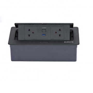 5V 20W Type A+C USB Charging Pop-Up Power Cover Desktop Socket Box with US Socket - Conference Table Accessory IGZ-517