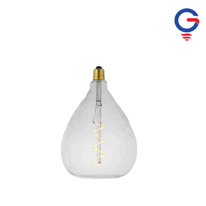 Clear Dewdrop Textured Glass LED Bulb