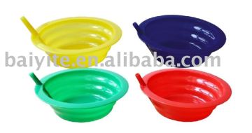 22oz Plastic bowl with straw