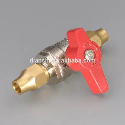 AGA approval brass gas valve with brass flare nut