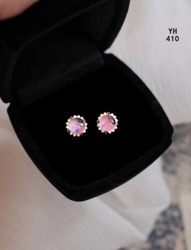 Rose Halo Dainty Sterling Silver Stud Earrings