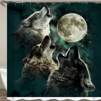 Wolf Bathroom Shower Curtain rideaux new waterproof bathroom curtains bath shower curtains fabric 3D shower curtains or mat