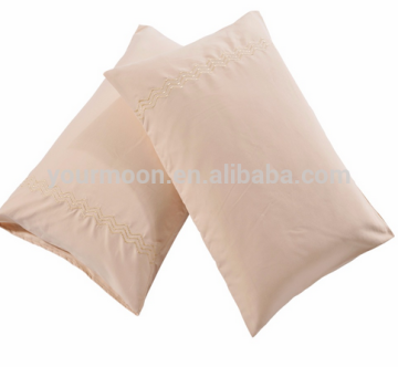 Polycotton embroidery pillow case for hotel home with OEM servic