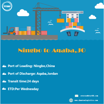 Service de fret de mer de Ningbo à Aqaba Jordan
