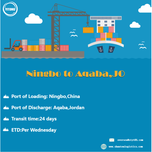 Servicio de flete de mar desde Ningbo a Aqaba Jordan