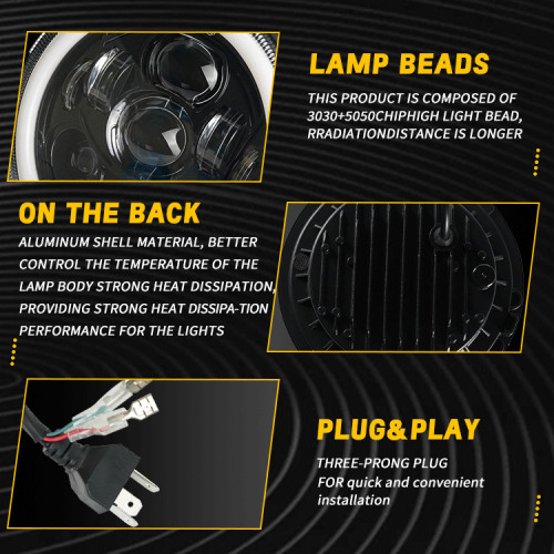 7 Inch Led Motorcycle Headlights Projector Accessories