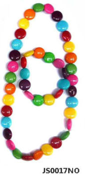 Fashion children jewelry set necklace and bracelet set with colorful beads