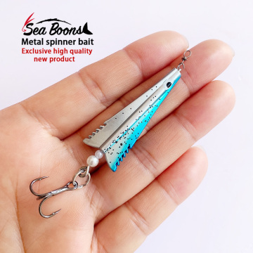 Custom 78mm 4.1g Factory Wholesale Spinner Bait with Treble Hook and Glitter Beads