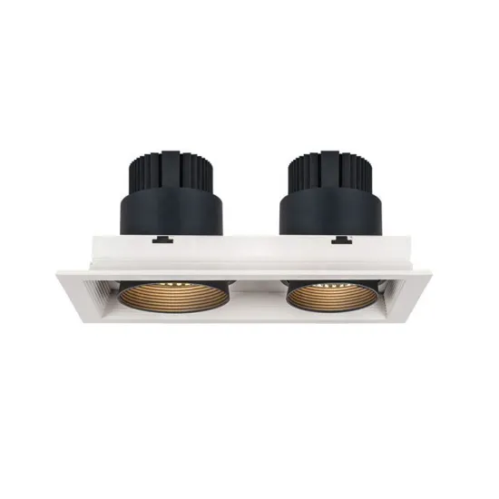360 Adjustable Anti-Glare LED Downlight Grille - Black/White Square
