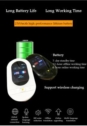 155 languages offline online translation Travis touch go 3.0 voice Translator Wifi Bluetooth 4G Touch screen smart translator