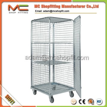 Galvanized warehouse wire security roll container wire roll cage