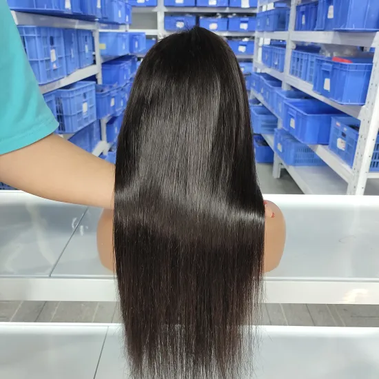 Natural Color Straight Wave Full Cuticle Aligned Unprocessed Indian 13*4 Lace Frontal Human Hair Wigs