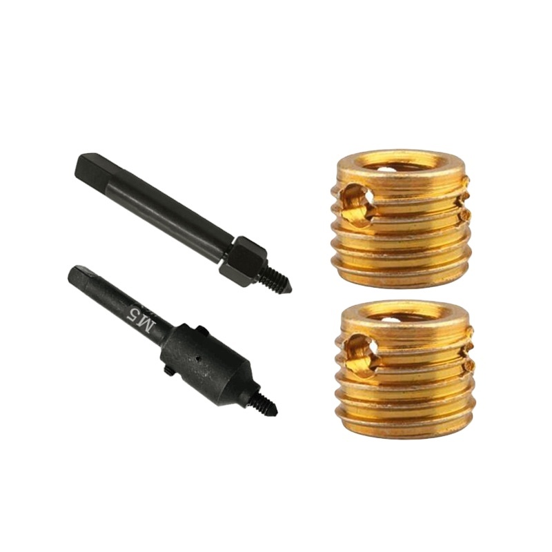 Carbon Steel M8 Brass Self Tapping Threaded Insert Nut M4 Small Threaded Zinc Plated Inserts Three Pores Not Easily Corroded