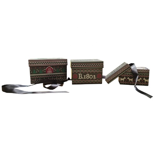 Luxury 3 set packaging gift boxes with ribbon