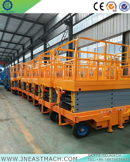 Mobile Scissor Type Lift Platform To Raise Storage For Warehouse Or Workshop