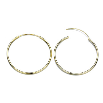 Simple Gold-Plated Stainless Steel Hoop Earrings for Men and Women - Wholesale Jewelry 40x40mm