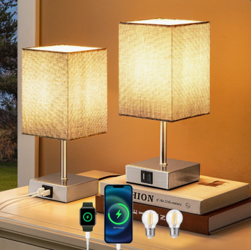 Candeeiro de mesa USB de metal 28 CM com controle de toque