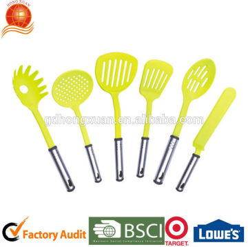 Six pieces Plastic Kitchen Utensils made of Nylon and stainless steel handle