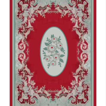 3D Printed Wool Polyester Persian Rug for Living Room and Bedroom
