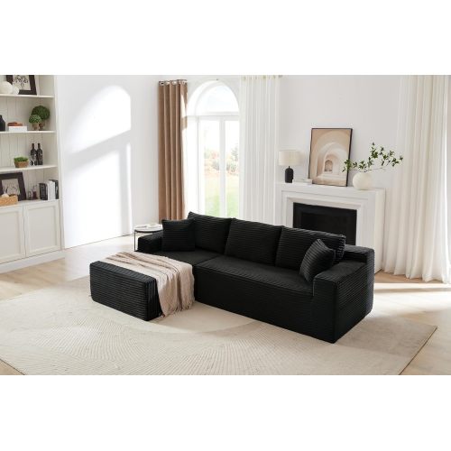 Elegant Modern Ribbed Sofa