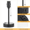 Bedside Table Lamp With USB And Outlet