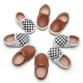 New Plaid Leather Baby Shoes