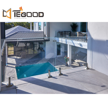 Durably Elegant: Modern Frameless Balcony Glass Railing System with Stainless Steel Spigots