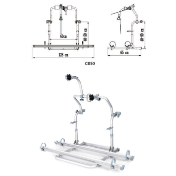 Compact and Durable Aluminum Alloy RV Bicycle Rack RV50 for Caravans