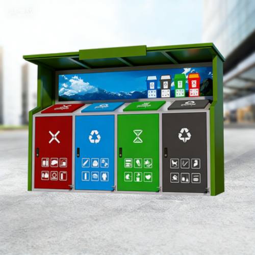 Customized Metal Trash Can for Outdoor Waste Sorting Station