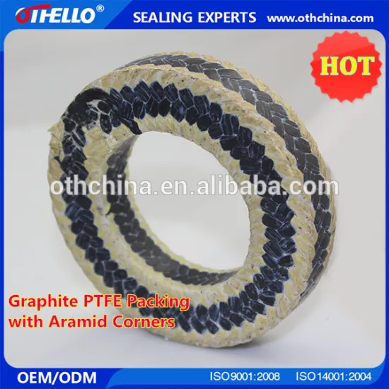 Braided PTFE Square Rope ,PTFE Packing With Aramid Corner