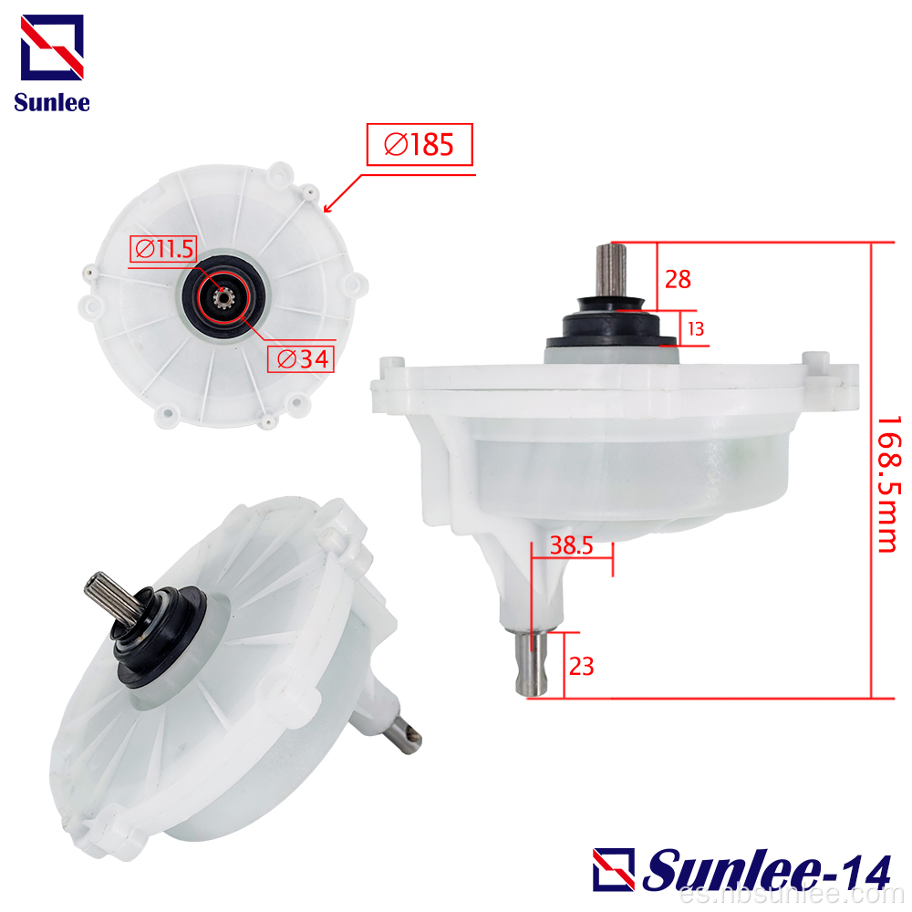 Lavadora Caja de cambios descentrada Eje de 11 dientes