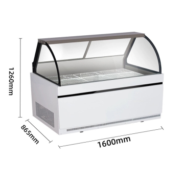 Commercial Curved Glass Door Freezer Refrigerator for Supermarkets