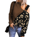 Womens Cold Shoulder Sweaters High Neck Long Sleeve