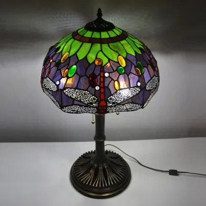 Tiffany-Style Dragonfly Stained Glass Lampshade