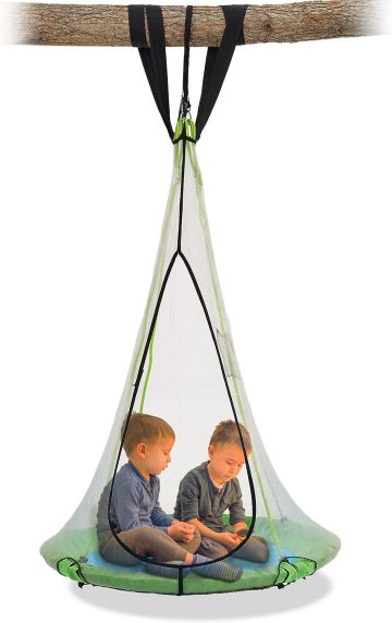 SkyBound 39 Inch Tree Swing Saucer Swing Green/Blue