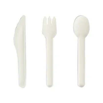 Biodegradable Paper Fork Knives Spoon Bagasse Cutlery Set