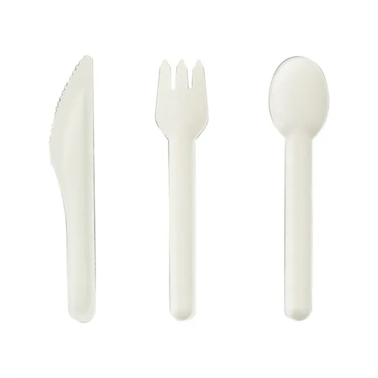 Biodegradable Paper Fork Knives Spoon Bagasse Cutlery Set