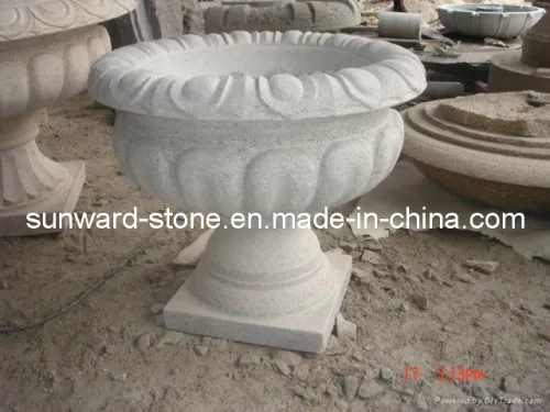 Plant pot Riviera Granite Light grey Ø 40 cm Stone main image 1