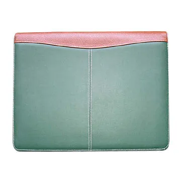 Multifunction Leather Briefcase with Three Rings Metal Binder