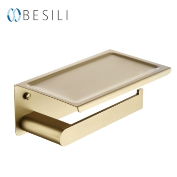 Durable Stainless Steel Toilet Paper Holder with Shelf - Modern Bathroom Accessory