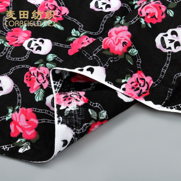 top quality useful cotton skull flower fabric
