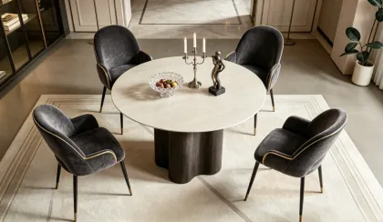 Elegant Round Sintered Stone Dining Table