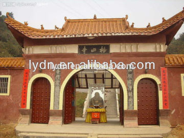 Traditional Walled Chinese Garden colored glaze decoration