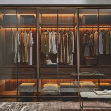 Porte de balançoire en verre en gros armoires sur mesure pour chambre à coucher et vestiaire