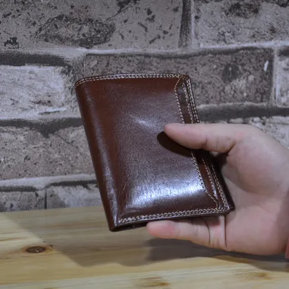 High quality mens leather wallet genuine leather wallet rfid leather wallet