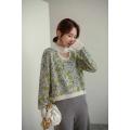 Autumn wool embroidered knit sweater cardigan coat